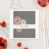 ウッド+レースインスパイアフローラガールベビーシャワー スタンダードランチョンナプキン (インサイチュ)