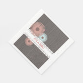 ウッド+レースインスパイアフローラガールベビーシャワー スタンダードランチョンナプキン (角)