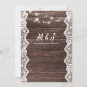 ウッド＆レース＆ストリングライトのウェディング 招待状 (裏面)