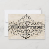 ウッド ヴィンテージ モダン タイポグラフィー ウェディング RSVP (裏面)