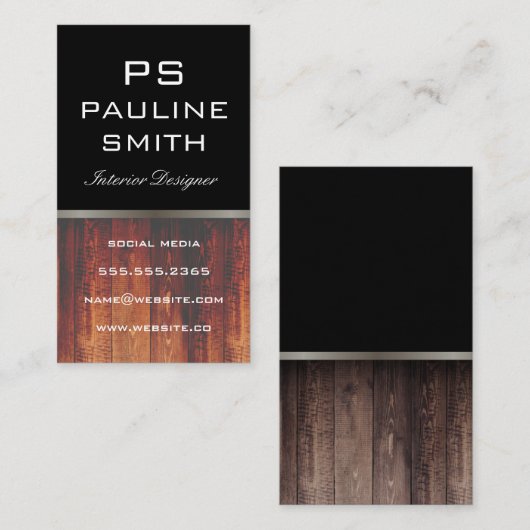 ウッド 名刺 (正面/裏面)