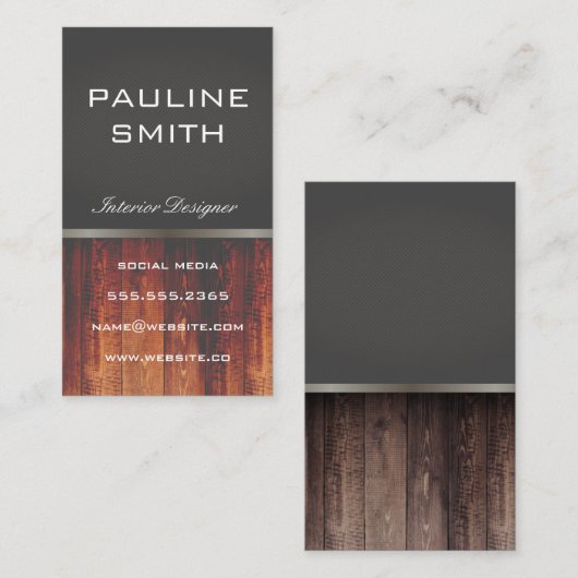 ウッド 名刺 (正面/裏面)