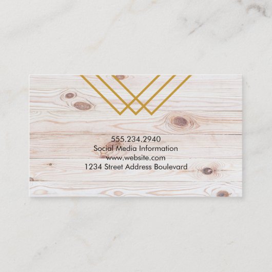 ウッド |幾何形状 名刺 (裏面)