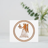 ウッド《星座》乙女座〔占星術の〕十二宮図ヴァージン星占い標識 ポストカード (スタンド正面)