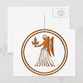 ウッド《星座》乙女座〔占星術の〕十二宮図ヴァージン星占い標識 ポストカード (正面/裏面)