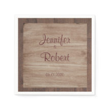 ウッド&樺の木カントリーウェディングナプキン