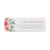 ウッド&素朴ウィンターフローラ差出人住所 ラベル (正面)