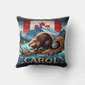 ウッド、素朴カナダビーバー、海 クッション (裏面)