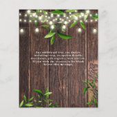 ウッド&素朴グリーンリーブライダルシャワーへの招待 (裏面)
