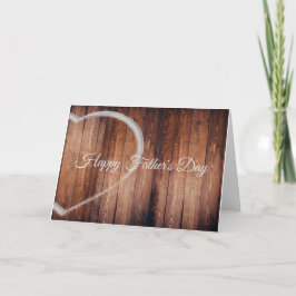 ウッド&素朴チョークバレンタインハートforパパ ノートカード