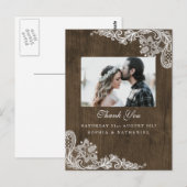 ウッド&素朴フローラホワイトレースありがエレガントとう ポストカード (正面/裏面)