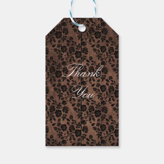 ウッド&素朴フローラレースレースのようランジェリーシャワー ギフトタグ (正面)