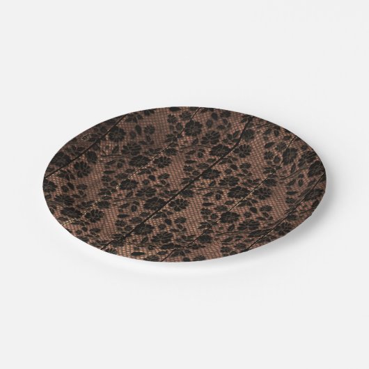 ウッド&素朴フローラレースレースのようランジェリーシャワー ペーパープレート (アングル)