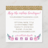 ウッド&素朴フローラ〔雄ジカの〕枝角ブティックソーシャルメディア スクエア名刺 (裏面)