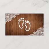 ウッド&素朴ホワイトレースかわいい足おむつラッフル エンクロージャーカード (裏面)