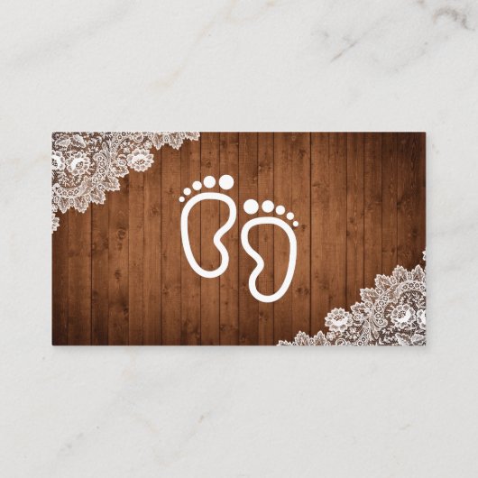 ウッド&素朴ホワイトレースかわいい足おむつラッフル エンクロージャーカード (裏面)