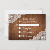 ウッド&素朴ホワイトレースクリスマスパーティー 出欠カード (裏面)