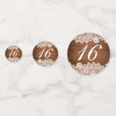 ウッド&素朴ホワイトレーススウィート16誕生日 コンフェッティ (正面)