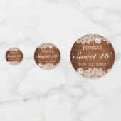 ウッド&素朴ホワイトレーススウィート16誕生日 コンフェッティ (裏面)