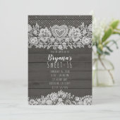 ウッド&素朴ホワイトレーススウィート16誕生日 招待状 (スタンド正面)