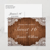 ウッド&素朴ホワイトレーススウィート16 案内ポストカード (正面/裏面)
