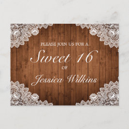 ウッド&素朴ホワイトレーススウィート16 案内ポストカード