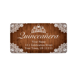 ウッド&素朴ホワイトレースティアラキンセアニラアドレス ラベル