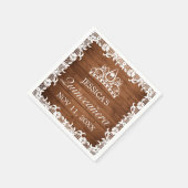 ウッド&素朴ホワイトレースティアラキンセアニラ スタンダードカクテルナプキン (角)