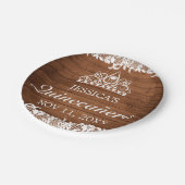 ウッド&素朴ホワイトレースティアラキンセアニラ ペーパープレート (アングル)