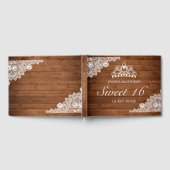 ウッド&素朴ホワイトレースティアラスウィート16誕生日 ゲストブック (全面)