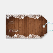 ウッド&素朴ホワイトレースハッピーバースデー ギフトタグ (正面(横))