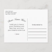 ウッド&素朴ホワイトレースハッピーホリデーズグリーティング 案内ポストカード (裏面)