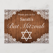 ウッド&素朴ホワイトレースバーバルミツワー 案内ポストカード (正面)