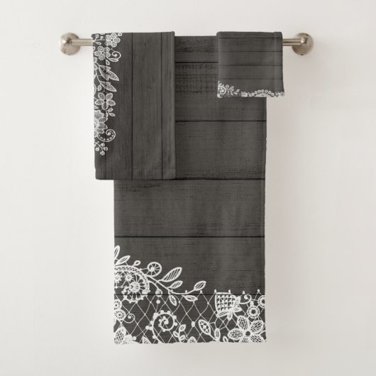 ウッド&素朴ホワイトレースファームハレースのようウス バスタオルセット (インサイチュ)