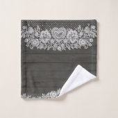 ウッド&素朴ホワイトレースファームハレースのようウス バスタオルセット (ウォッシュタオル)