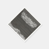 ウッド&素朴ホワイトレースファームハレースのようウハウスシックパーティー スタンダードカクテルナプキン (角)