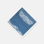 ウッド&素朴ホワイトレースファームハレースのようウハウスシックパーティー スタンダードカクテルナプキン (角)