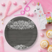 ウッド&素朴ホワイトレースファームハレースのようウハウスシックパーティー ペーパープレート (パーティー)