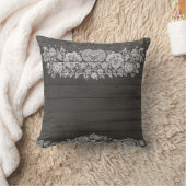 ウッド&素朴ホワイトレースファームハレースのようウハウスシック クッション (ブランケット)