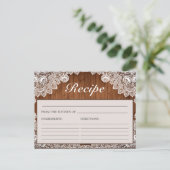 ウッド&素朴ホワイトレースブライダルシャワーレシピカード ポストカード (スタンド正面)