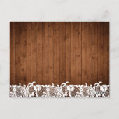 ウッド&素朴ホワイトレースブライダルシャワーレシピカード ポストカード (裏面)