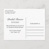 ウッド&素朴ホワイトレースブライダルシャワー 案内ポストカード (裏面)