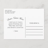 ウッド&素朴ホワイトレースメリークリスマスグリーティング 案内ポストカード (裏面)