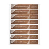 ウッド&素朴ホワイトレースメリークリスマス ラップアラウンドラベル (シート)