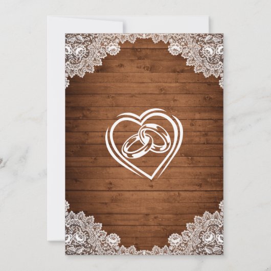 ウッド&素朴ホワイトレースリハーサルディナー 招待状 (裏面)