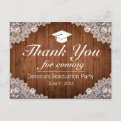 ウッド&素朴ホワイトレース卒業ありがとうポスト ポストカード (正面)