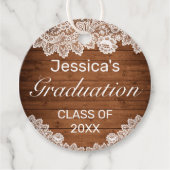 ウッド&素朴ホワイトレース卒業ありがとう フェイバータグ (正面)