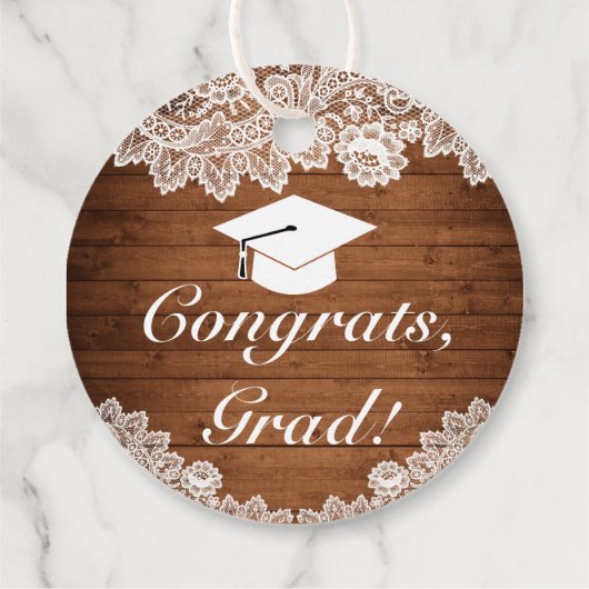 ウッド&素朴ホワイトレース卒業おめでとう フェイバータグ (裏面)