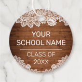 ウッド&素朴ホワイトレース卒業おめでとう フェイバータグ (正面)