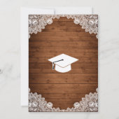 ウッド&素朴ホワイトレース卒業 招待状 (裏面)